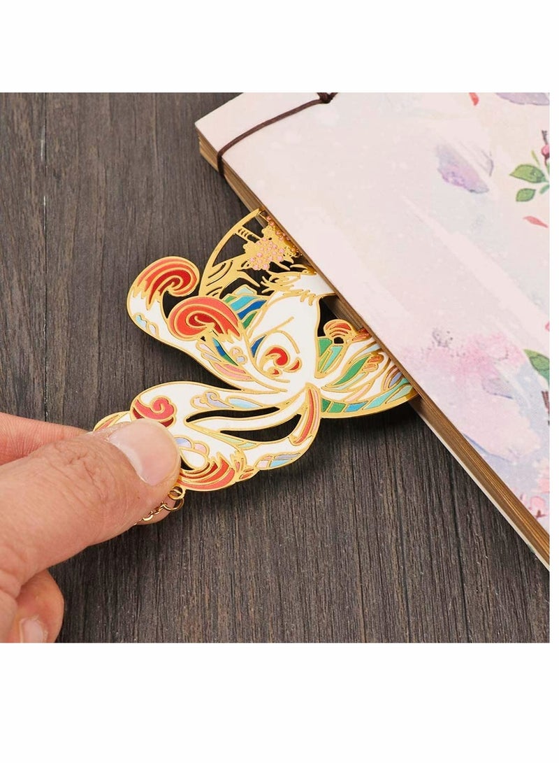 KASTWAVE Deer Bookmark Retro Vintage Hollow Pagination Mark Bookmark Chinese Style Metal Book Markers Clip Cute Deer Bookmarks for Books Animal Bookmark Book Supplies (1PC White Deer) - Image 5