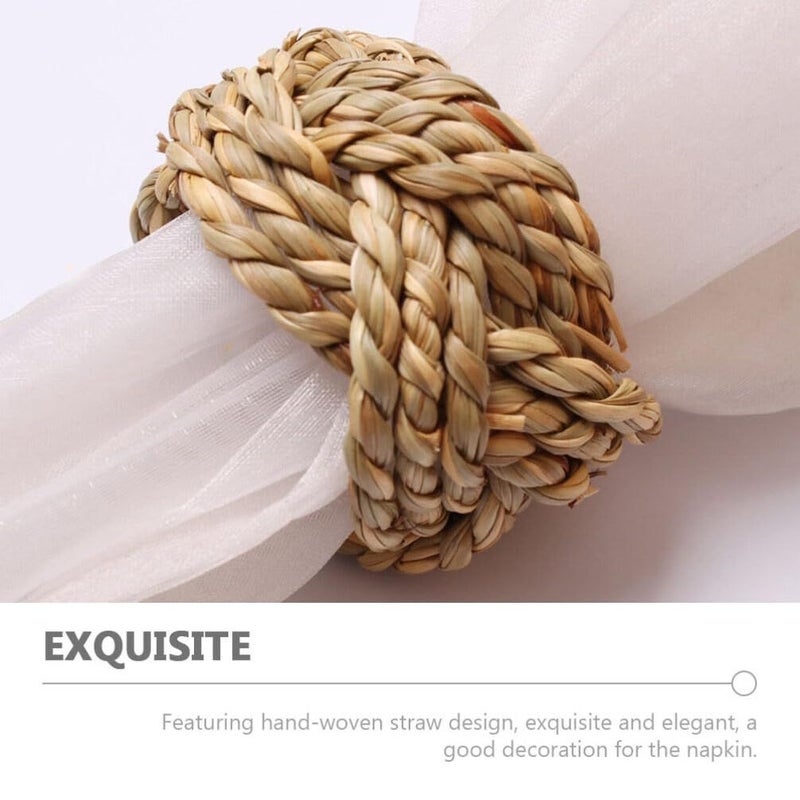 Handmade Woven Cotton Napkins Set of 6 Decorative for Dining Family Gatherings Thanksgiving - Image 4