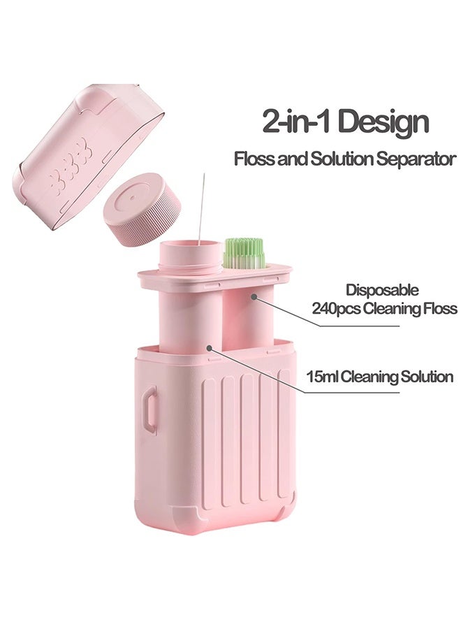 2 قطع لتنظيف الثقب، جهاز تنظيف الثقب، منظف ثقوب الأذن، مجموعة تنظيف ما بعد ثقوب الأذن مع 240 قطعة من خيوط تنظيف ثقوب الأذن ذات الاستخدام الواحد وحل تنظيف بحجم 15 مل - Image 3