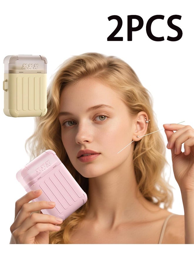 2 قطع لتنظيف الثقب، جهاز تنظيف الثقب، منظف ثقوب الأذن، مجموعة تنظيف ما بعد ثقوب الأذن مع 240 قطعة من خيوط تنظيف ثقوب الأذن ذات الاستخدام الواحد وحل تنظيف بحجم 15 مل - Image 1