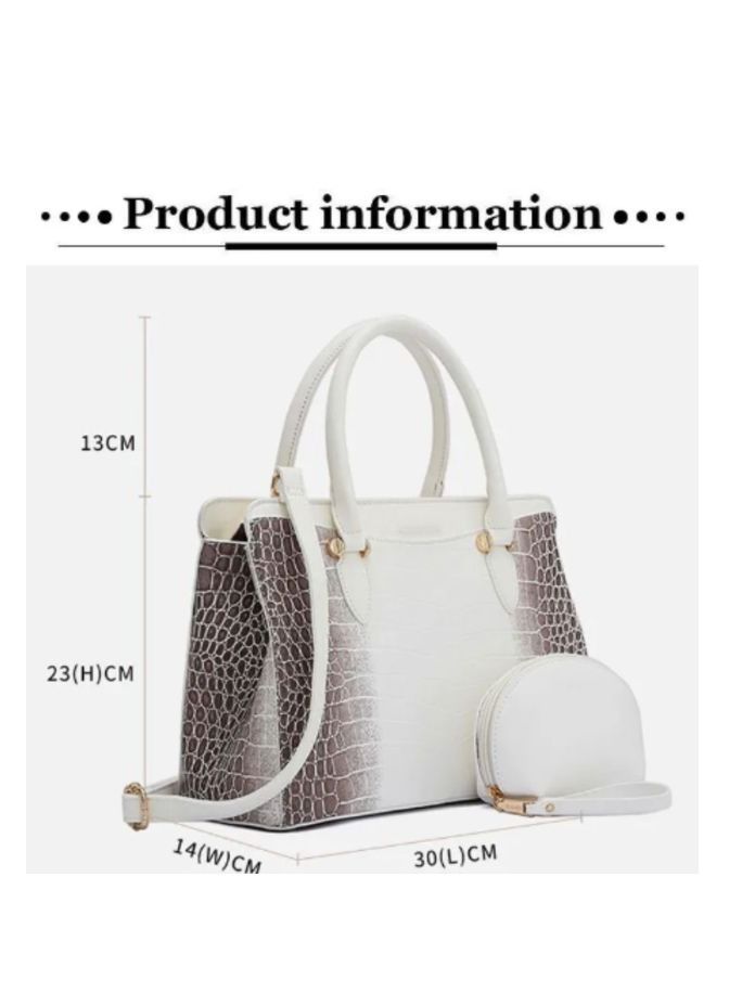 Pure and Chic White Leather Bag for Women - Image 2