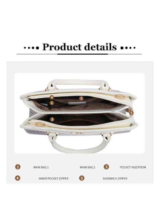 Pure and Chic White Leather Bag for Women - Image 3