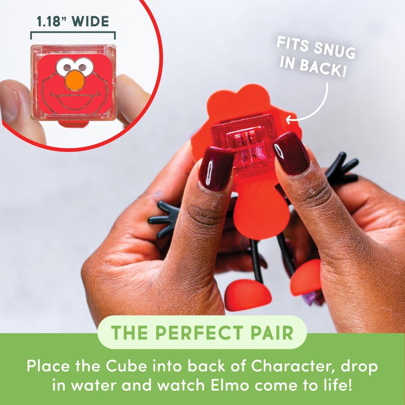 Glo Pals x Sesame Street Water-Activated Light-Up Cubes for Sensory Play (Elmo - Cubes Only) - Easter Basket Stuffers for Kids | Sensory Easter Toys - Image 4