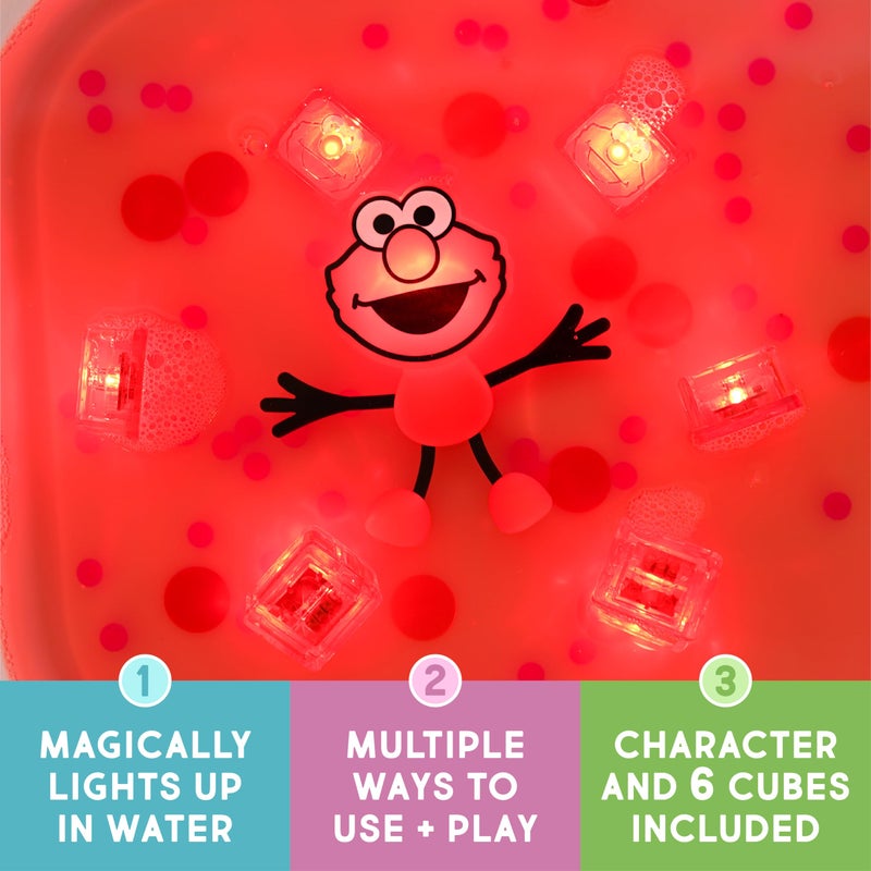 Glo Pals x Sesame Street Water-Activated Light-Up Cubes for Sensory Play (Elmo - Cubes Only) - Easter Basket Stuffers for Kids | Sensory Easter Toys - Image 2