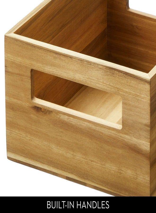 إنترديزاين صندوق تخزين من خشب الأكاسيا من تصميم iDesign مع مقابض - طقم من قطعتين - طبيعي - Image 4