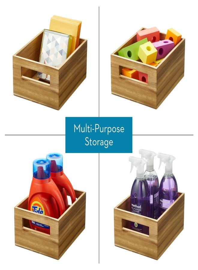 إنترديزاين صندوق تخزين من خشب الأكاسيا من تصميم iDesign مع مقابض - طقم من قطعتين - طبيعي - Image 5