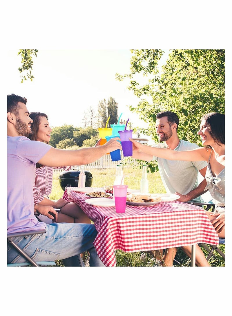 Excefore Color Changing Plastic Tumblers with Lids and Straws（5 Pcs） - Image 2