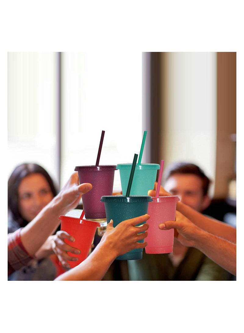 Excefore Color Changing Plastic Tumblers with Lids and Straws（5 Pcs） - Image 5