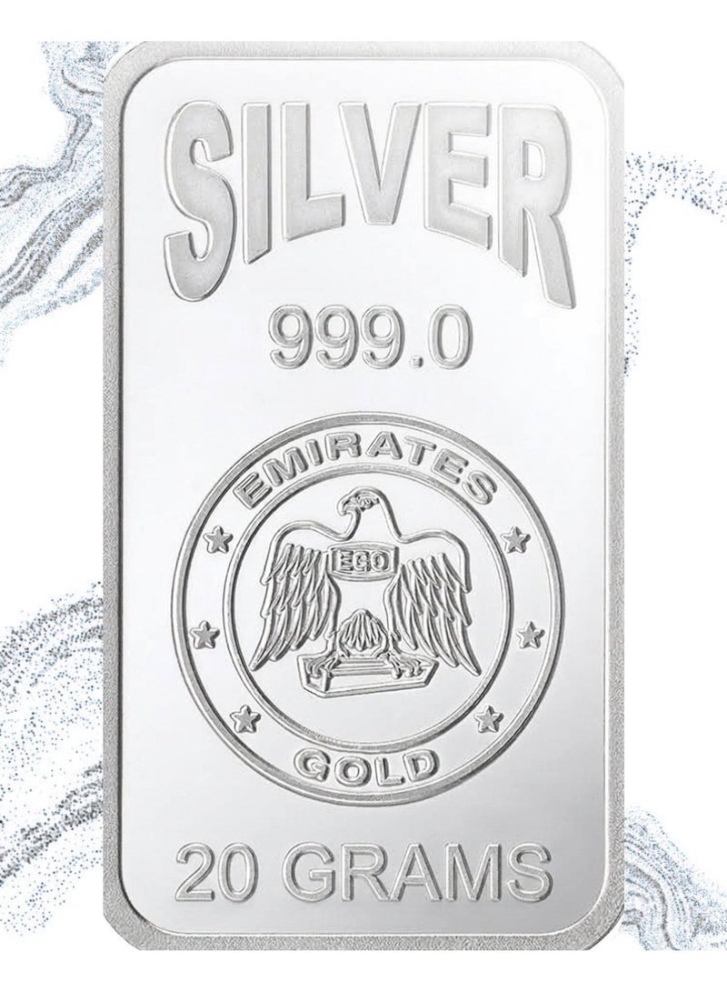 Emirates Gold 20g Silver Bar – Certified Bar - Image 1