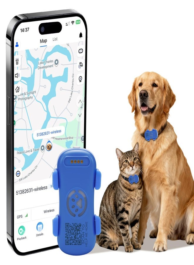 جهاز تتبع المواقع GPS من Guardtix للكلاب والقطط، مزود بتنبيهات ذكية وسجل المواقع، وخاصية تحديد المواقع الجغرافية، ويعمل في الوقت الفعلي، ومقاوم للماء، ويتوافق مع نظامي iOS وAndroid، ويتطلب اشتراكًا. - Image 1