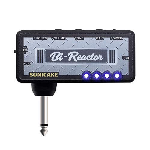 SONICAKE QAP-5 BI Read Guitar Headphone Amp Plug-in USB Chargable Portable Pocket Guitar Headphone Amplifier US Style High Gain Tone with Delay Carry-On Bedroom Effects - Image 1