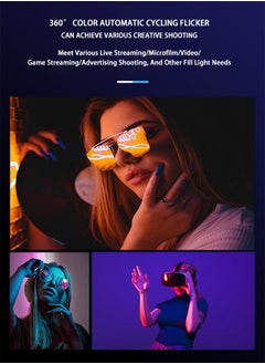 ULHYC RGB Photography Ring Light,2500K-8500K+0-360 Full Color Dimmable RGB Video Light,With Tabletop Tripod Stand 360 Degree Front and Rear Adjustment Angle for Photography,Video Conference,TikTok  - Image 4