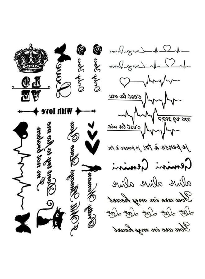 NIBEMINENT 2-Piece Temporary Tattoo Stickers Black - Image 1