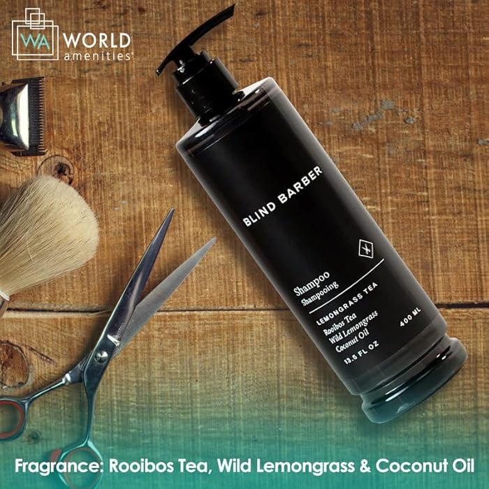 World Amenities Blind Barber Hair Shampoo - Rooibos Tea Fragrance Moisturizing Shampoo with Invigorates Senses - 13.5 fl oz Pump Bottle - Image 3