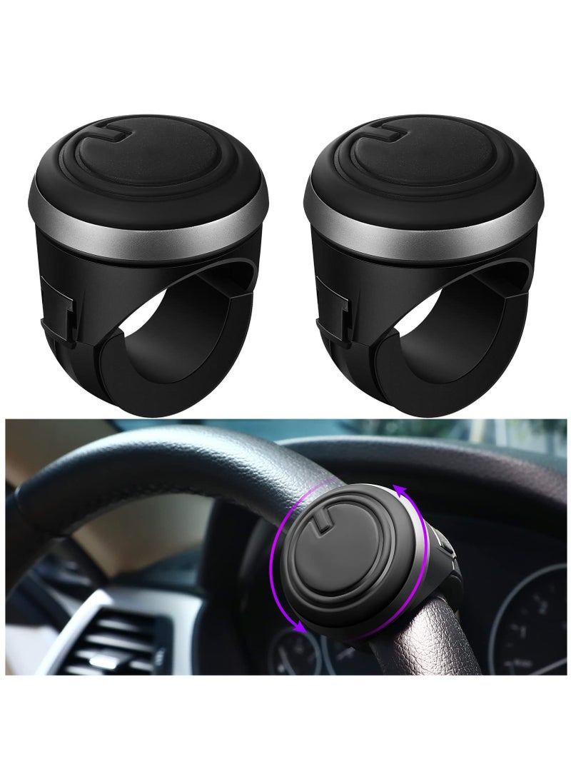 KASTWAVE Steering Wheel Knob Steering Wheel Spinners, 360 Degrees Rotation Spinner Knob for Steering Wheel with Silicone Surface and Metal Bearings for Driving Turning Cars Trucks   2 Pack Black - Image 1