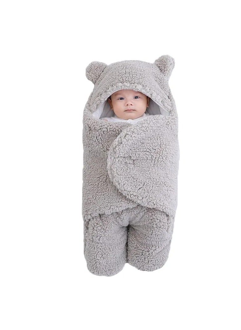 Baby Sleeping Bag Newborn Blankets 3-9 Months Baby Stroller Sleeping Bags Thicken Wrap Boys Girls Sleeping Bags grey - Image 1
