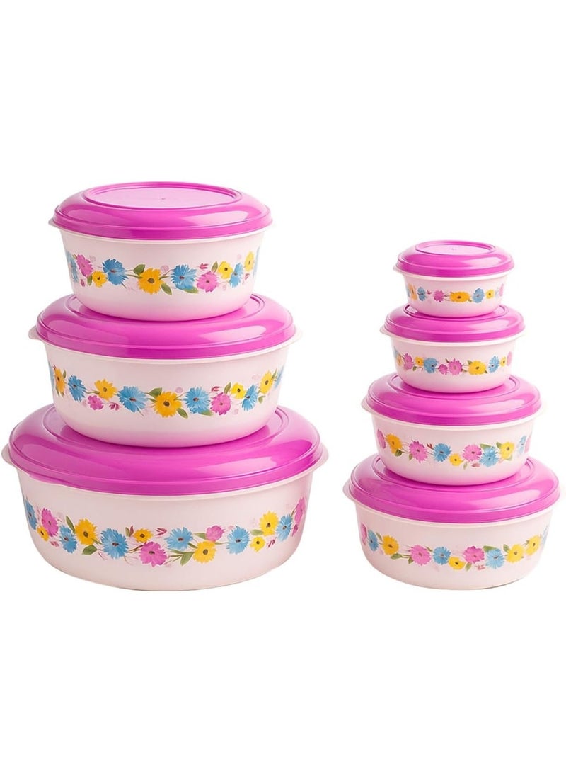 Timmy Classic Plastic 7-Piece Food Storage Container Set | Airtight & Stackable Kitchen Organizer Boxes | BPA-Free Durable Containers for Dry & Wet Food Storage - Image 1