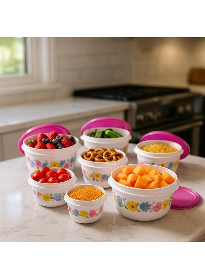 Timmy Classic Plastic 7-Piece Food Storage Container Set | Airtight & Stackable Kitchen Organizer Boxes | BPA-Free Durable Containers for Dry & Wet Food Storage - Image 3