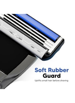 LetsShave Pro 3 Advance Shaving Razor Blade For Men | Made In South Korea | Lubricating Strip With Aloe Vera & Vitamin E | 3 Blade Full Body Razor | Rubber Guard & Open Flow Architecture - Pack Of 12 Blade Refills  - Image 5