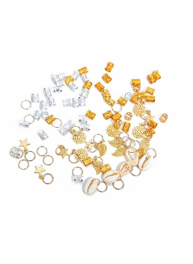 SYOSI - 80 Pieces Hair Jewelry Rings Decorations Aluminum Coil Dreadlocks Braid Metal Cuffs Braiding Beads for Accessory - Image 1