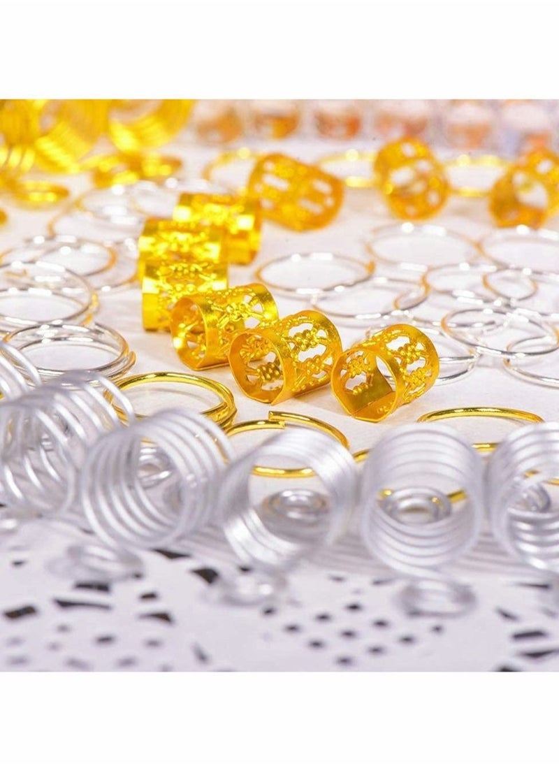 SYOSI - 80 Pieces Hair Jewelry Rings Decorations Aluminum Coil Dreadlocks Braid Metal Cuffs Braiding Beads for Accessory - Image 1