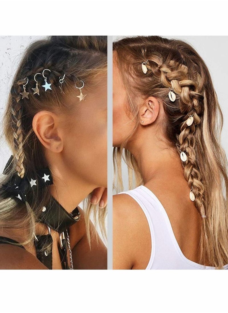 SYOSI - 80 Pieces Hair Jewelry Rings Decorations Aluminum Coil Dreadlocks Braid Metal Cuffs Braiding Beads for Accessory - Image 1