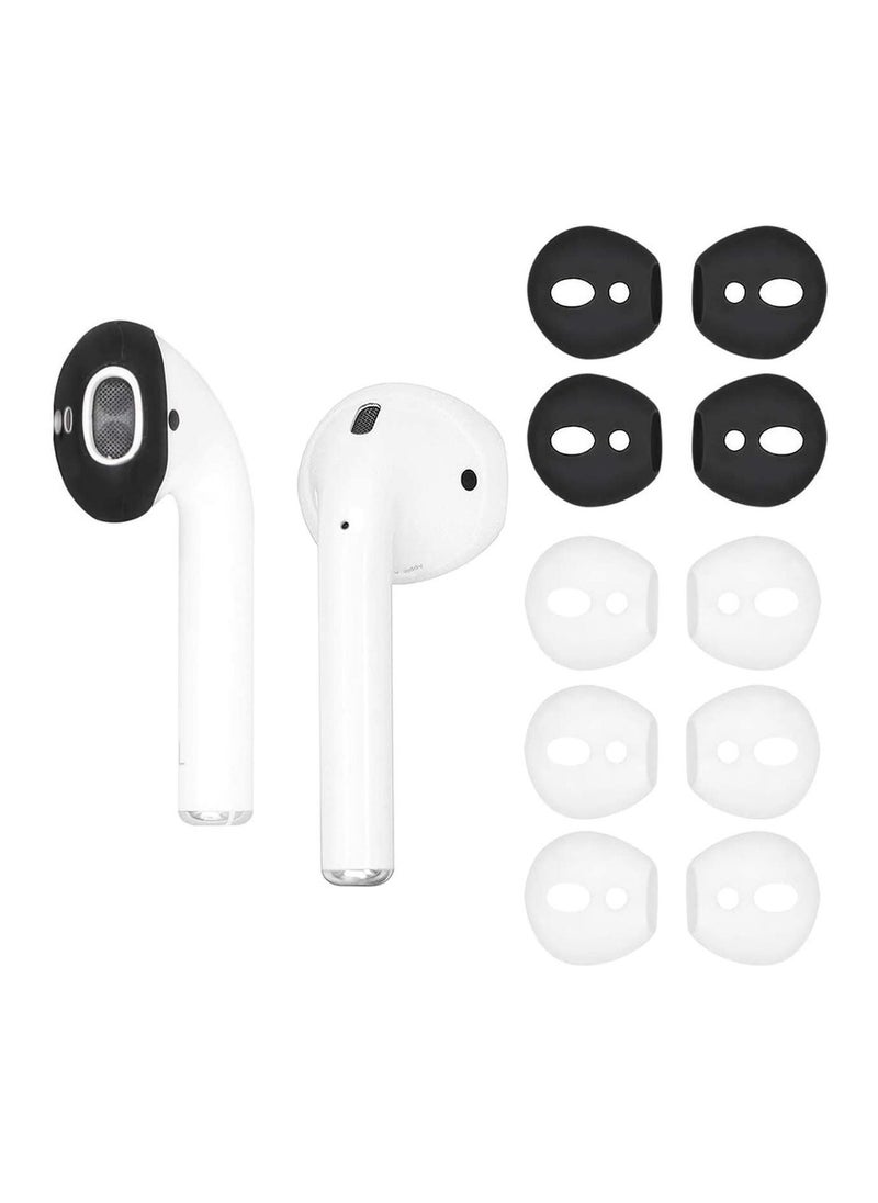 Generic - 5 Pairs Silicone Earbuds for Air Pods 2, Ultra-Thin Slim Rubber Ear Tips Ear Gels Anti-Slip Earbuds Cover, Compatible with Apple AirPods 2 (2 Pairs Black, 3 Pairs White, Fit in The Charging Case) - Image 1