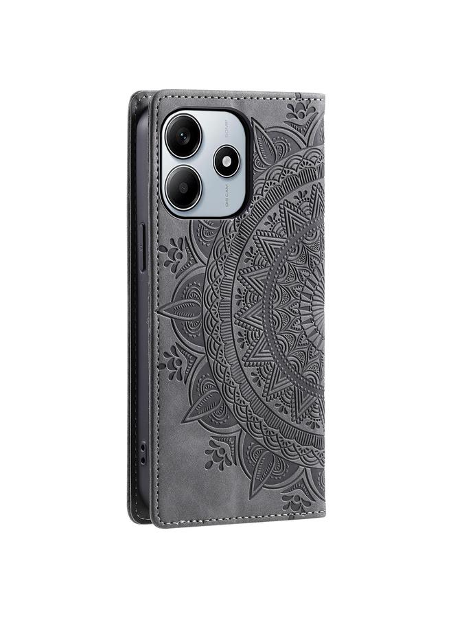 S-TOP Case For Redmi Note 14 4G EU 164.84mm Totem Embossed Magnetic Leather Phone Case - Image 3