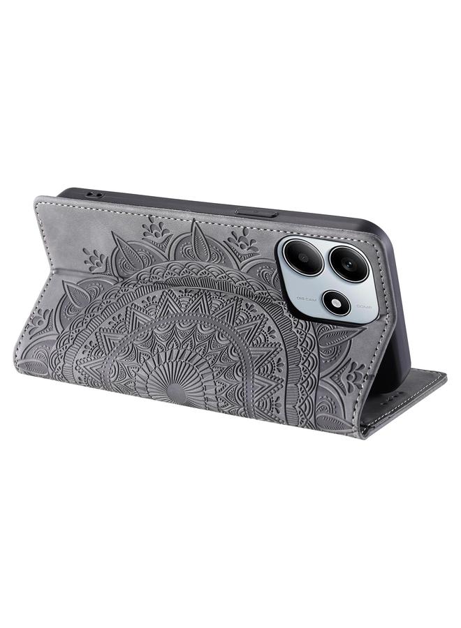 S-TOP Case For Redmi Note 14 4G EU 164.84mm Totem Embossed Magnetic Leather Phone Case - Image 5