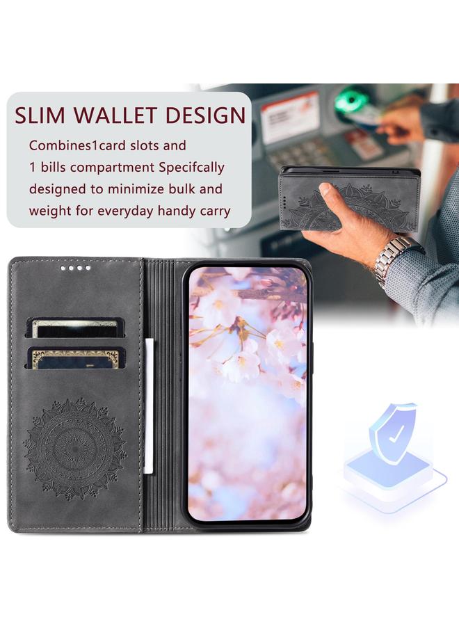S-TOP Case For Redmi Note 14 4G EU 164.84mm Totem Embossed Magnetic Leather Phone Case - Image 4