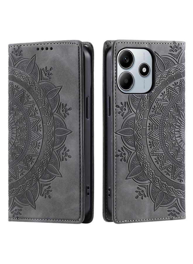 S-TOP Case For Redmi Note 14 4G EU 164.84mm Totem Embossed Magnetic Leather Phone Case - Image 1
