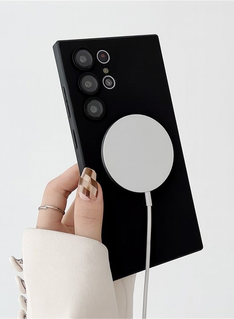 Luxury Matte Magnetic Case for Galaxy S25 Ultra – Soft Bumper Cover with Lens Protector, Shockproof, Wireless Charging Compatible, also fits Samsung Galaxy S25/S24 FE/S23/S22/S21 Ultra/Plus (Men & Women) - Image 3