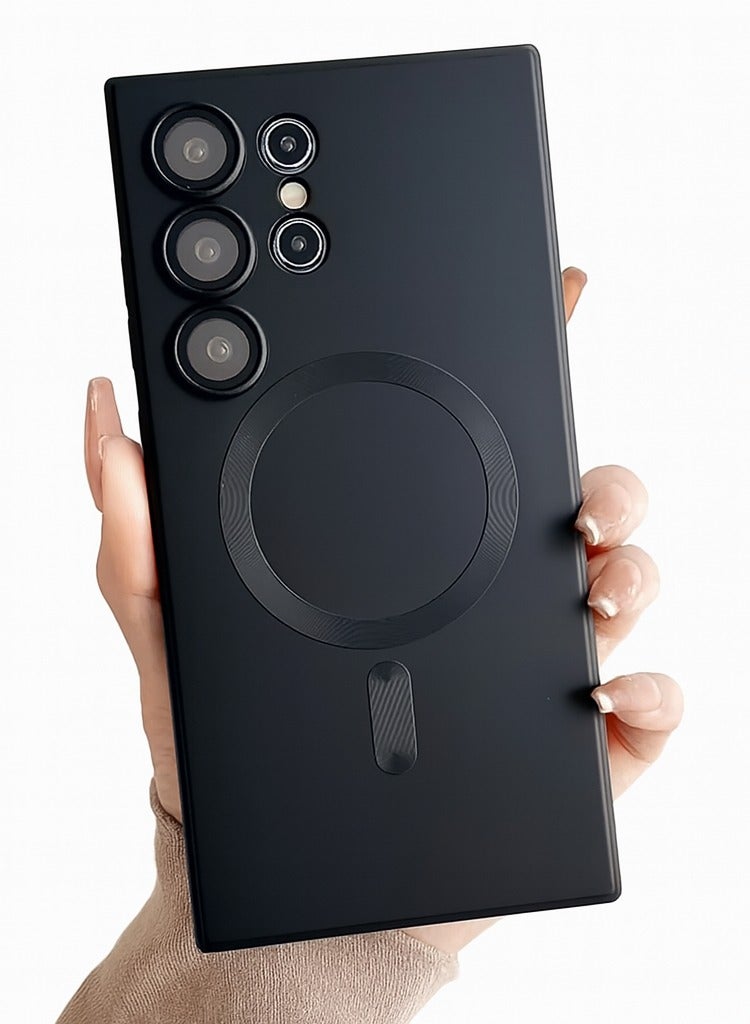 Luxury Matte Magnetic Case for Galaxy S25 Ultra – Soft Bumper Cover with Lens Protector, Shockproof, Wireless Charging Compatible, also fits Samsung Galaxy S25/S24 FE/S23/S22/S21 Ultra/Plus (Men & Women) - Image 1