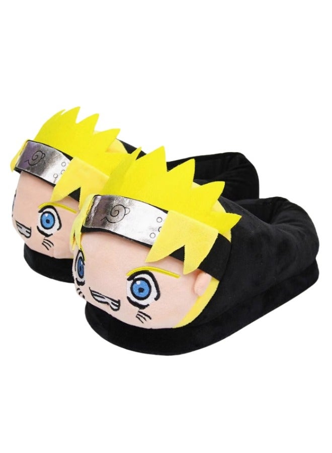 Naruto Cartoon Character Plush Slippers, Non-slip Sole, Free Size