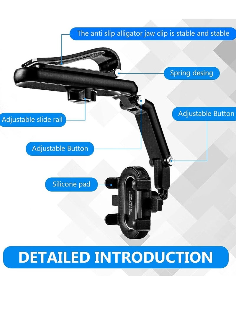 Car Phone Holder,Rotatable and Retractable Car Phone Holders,2024 Multipurpose Used Car Visor 1080 Rotation Phone Clip,Universal Car Phone Holder Mount,Cell Phone Holder Car Compatible with All Phone - Image 2