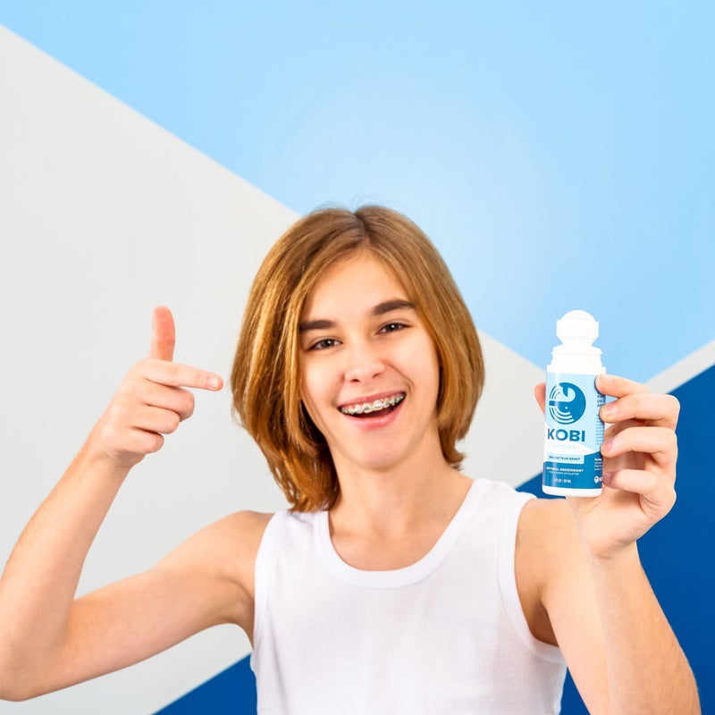Kobi مزيل العرق كوفي للمراهقين والأطفال والأولاد والبنات - طبيعي، خالي من الألمنيوم، مضاد للحساسية، قوة رياضية - نعناع الجبل - Image 2