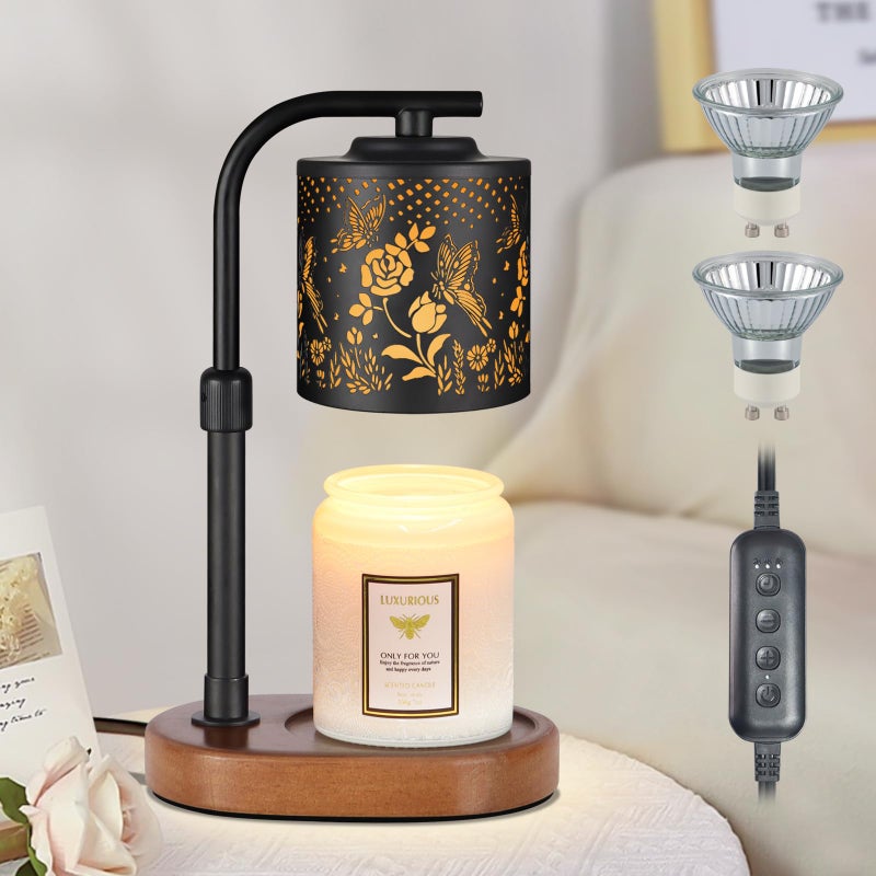kobodon Candle Warmer Lamp,Birthday Gifts for Women Mom,Adjustable Height for Scented Jar Candles,Electric Candle Lamp Warmer for Home Decor(Butterfly Roses) - Image 1