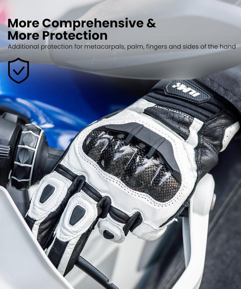 ILM Air Flow Leather Motorcycle Gloves Touchscreen for Men and Women Model-GRC01 - Image 2