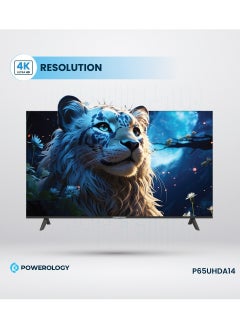 باورولوجي تلفزيون ذكي مقاس 65 بوصة UHD 4K Android DLED بدون إطار / دعم HDR / دقة 3840x2160 / مكبر صوت / Maxhub Share / 3x HD Inputs / YouTube/ Netflix/ Shahid/Movies/Home/ واجهة سهلة الاستخدام - أسود  - Image 4