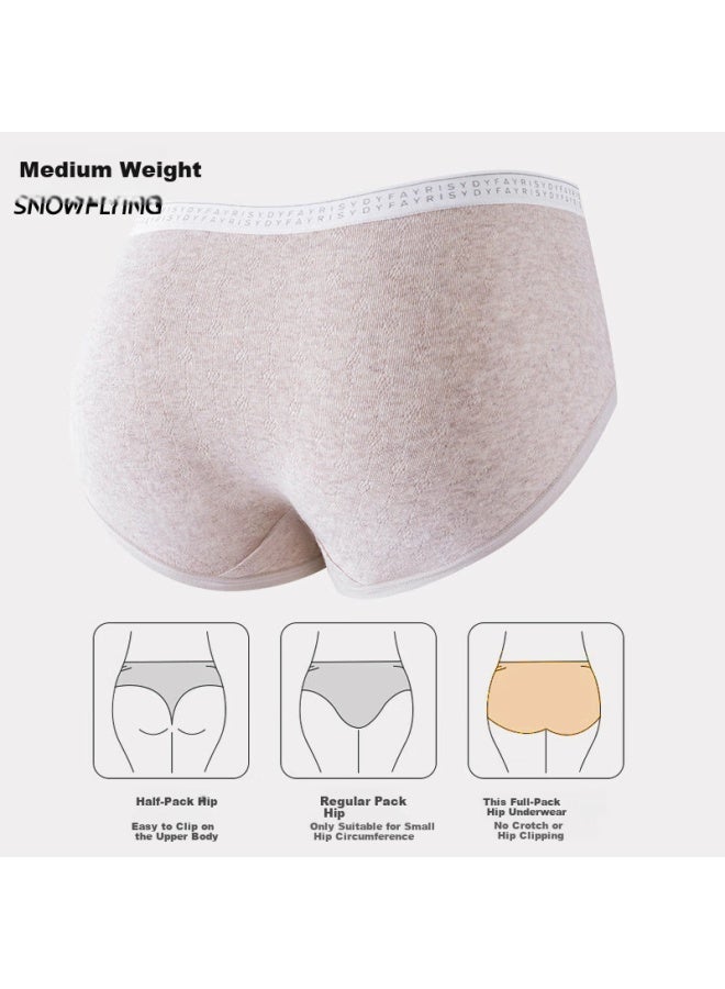 Snowflying Women's Underwear, Medical Grade Original Cotton Antibacterial Triangle Panties, Breathable Seamless Extended Crotch Mid-rise Shorts For Girls, 4 Pairs - Image 2