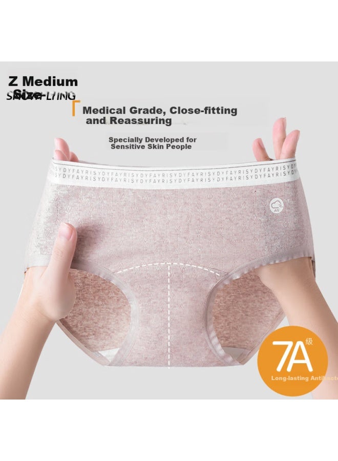 Snowflying Women's Underwear, Medical Grade Original Cotton Antibacterial Triangle Panties, Breathable Seamless Extended Crotch Mid-rise Shorts For Girls, 4 Pairs - Image 1