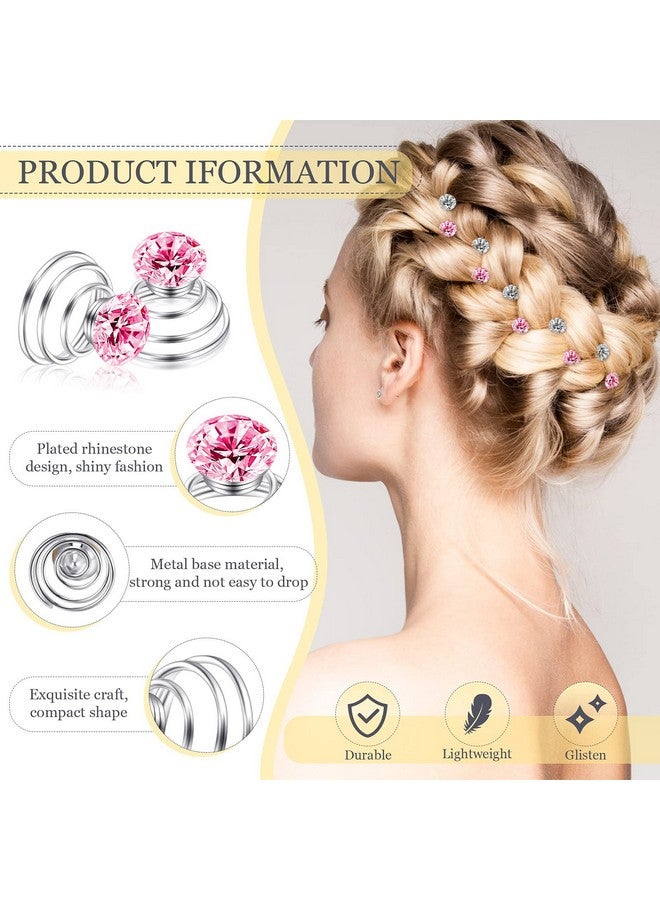 Xinnun 48 Pieces Rhinestones Spirals Clips Wedding Bridal Shiny Rhinestone Crystal Metal Spiral Twist Hairpins Swirl Hair Twists Coils Hair Clips Hair Accessories For Wedding Bridal Prom Party - Image 3