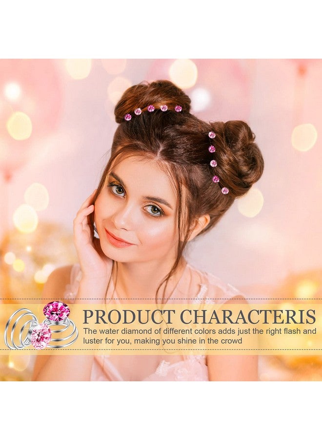 Xinnun 48 Pieces Rhinestones Spirals Clips Wedding Bridal Shiny Rhinestone Crystal Metal Spiral Twist Hairpins Swirl Hair Twists Coils Hair Clips Hair Accessories For Wedding Bridal Prom Party - Image 5