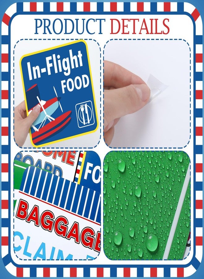 Faccito 16 Pcs Airplane Party Sign Cutouts Set Flight Signs Cutouts Airplane Birthday Supplies Party Theme Flight Aviation Event Decoration Holiday Supplies, 8 x 8 Inch - Image 3
