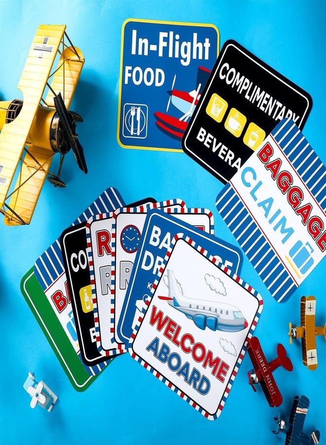 Faccito 16 Pcs Airplane Party Sign Cutouts Set Flight Signs Cutouts Airplane Birthday Supplies Party Theme Flight Aviation Event Decoration Holiday Supplies, 8 x 8 Inch - Image 4