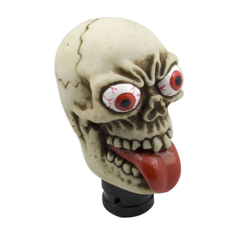 Mavota Stick Shift Knob Skull Shifter Knob Red Tongue with Big Eyes Style Skull Manual Automatic Gear Shift Knobs OffWhite - Image 3