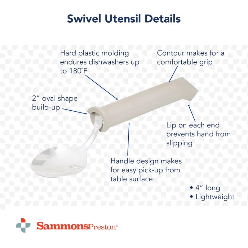 Sammons Preston Plastic Handle Swivel Teaspoon, Adaptive Utensils, 6" Long - Image 5