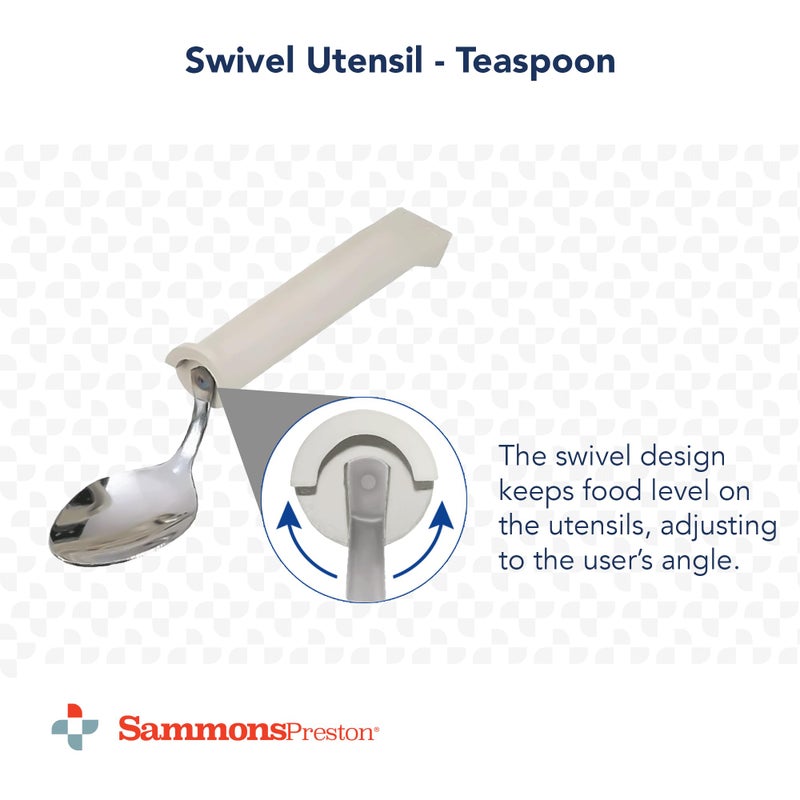 Sammons Preston Plastic Handle Swivel Teaspoon, Adaptive Utensils, 6" Long - Image 3