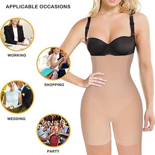 GITGRNTH Women's High-Waisted Tummy Control Shapewear Shorts - Seamless Body Shaper with Firm Waist Cinching and Slimming Support (1, Long Skin) - Image 4