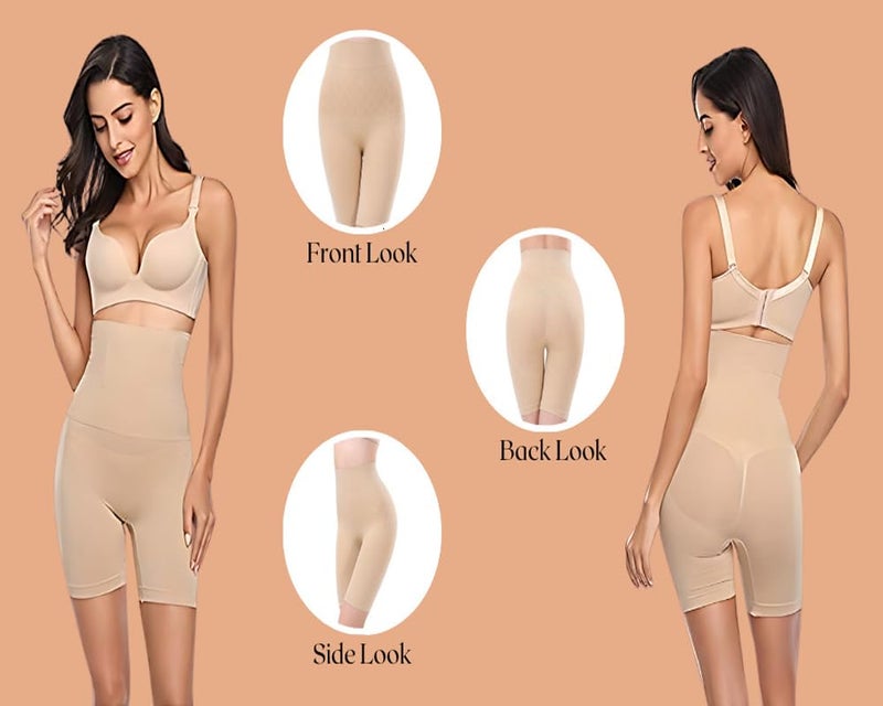 GITGRNTH Women's High-Waisted Tummy Control Shapewear Shorts - Seamless Body Shaper with Firm Waist Cinching and Slimming Support (1, Long Skin) - Image 2